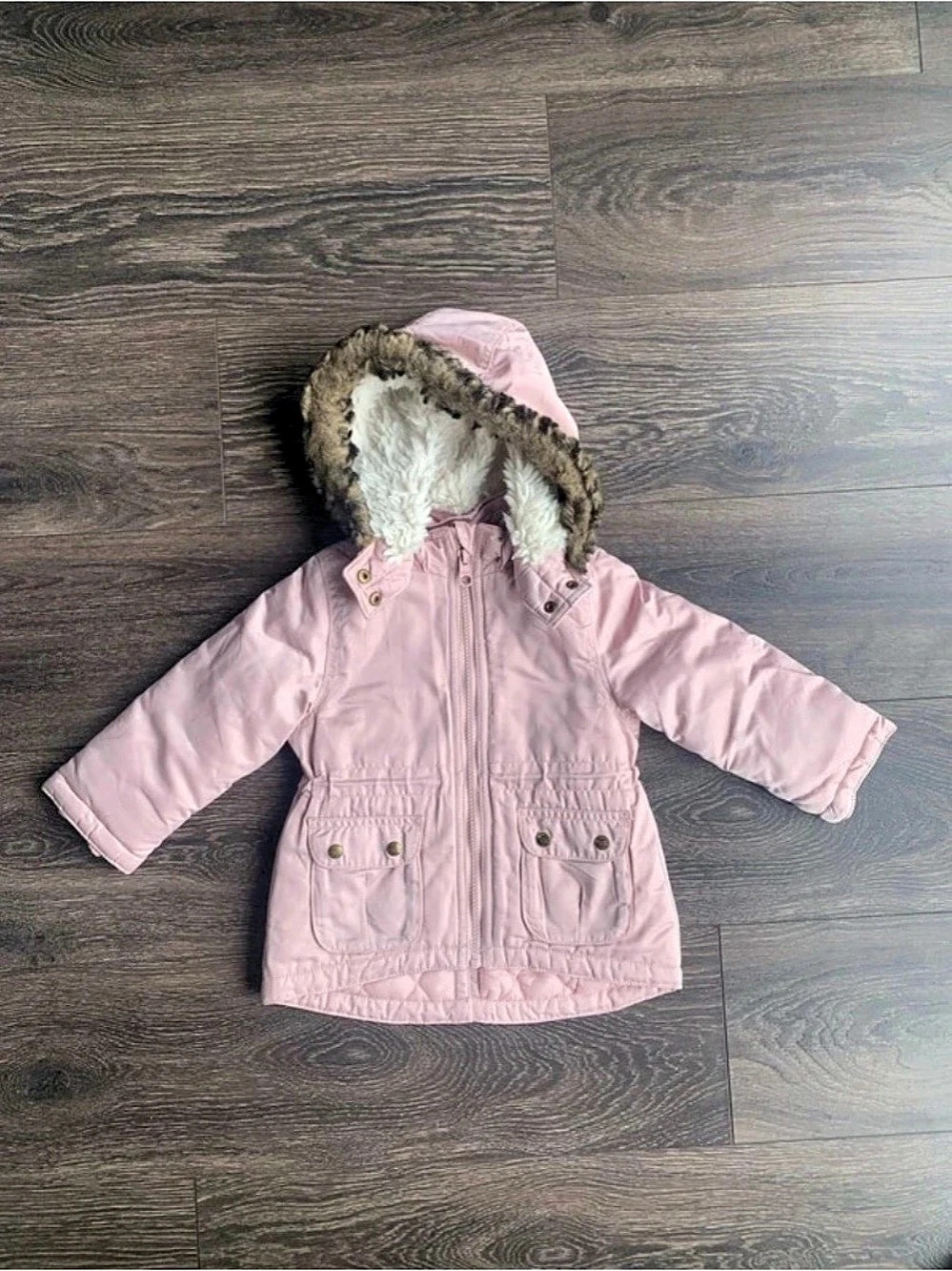 L.O.G.G. Label of Graded Goods parka Faux Fur Hood Girls Size 1.5- 2 yrs